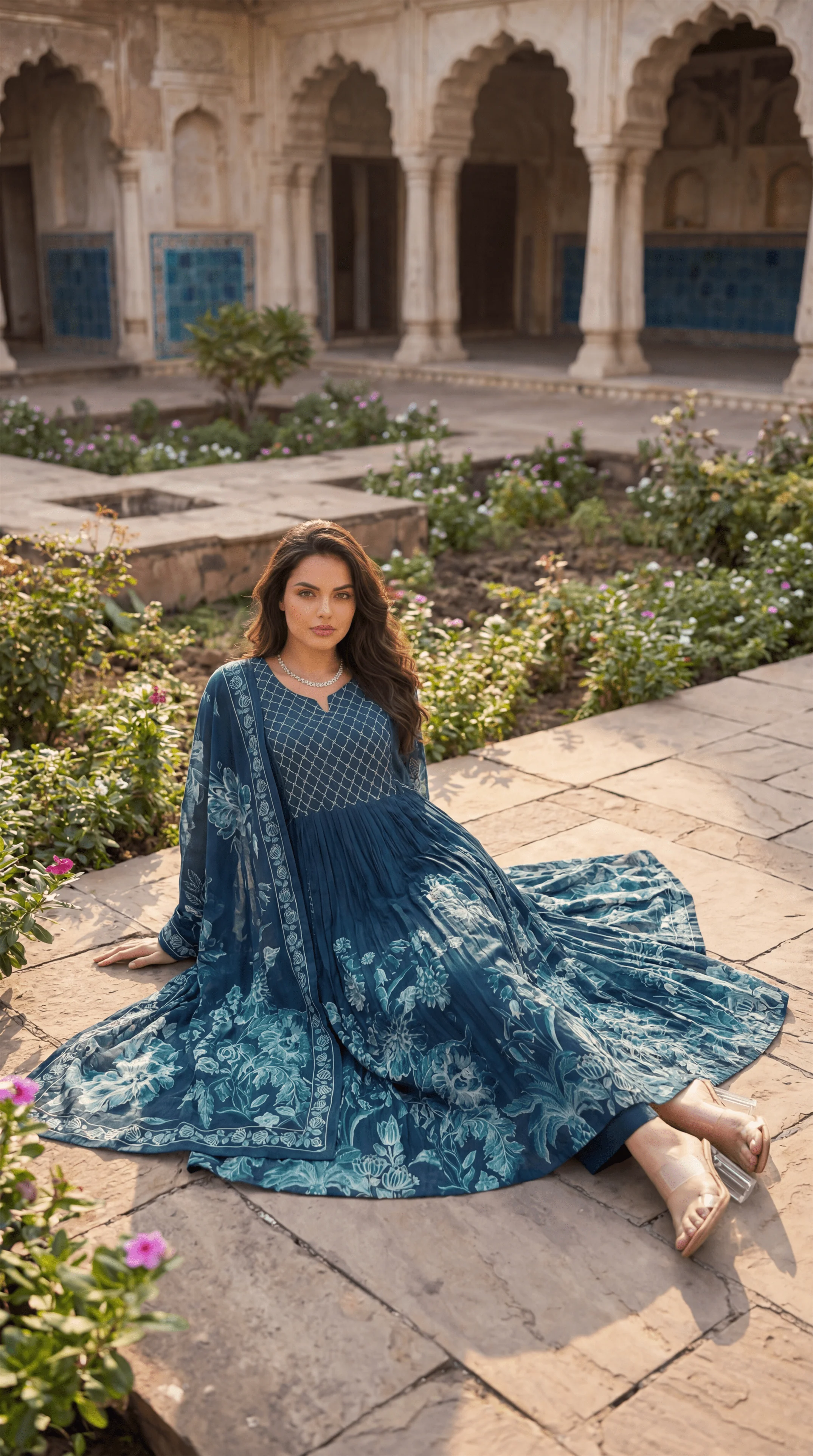 Teal Floral Flow Suit Set - Image 8