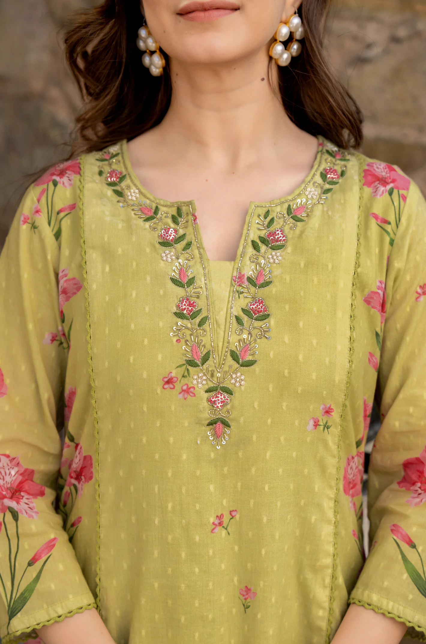 Moss Glow Cotton Suit Set - Image 10