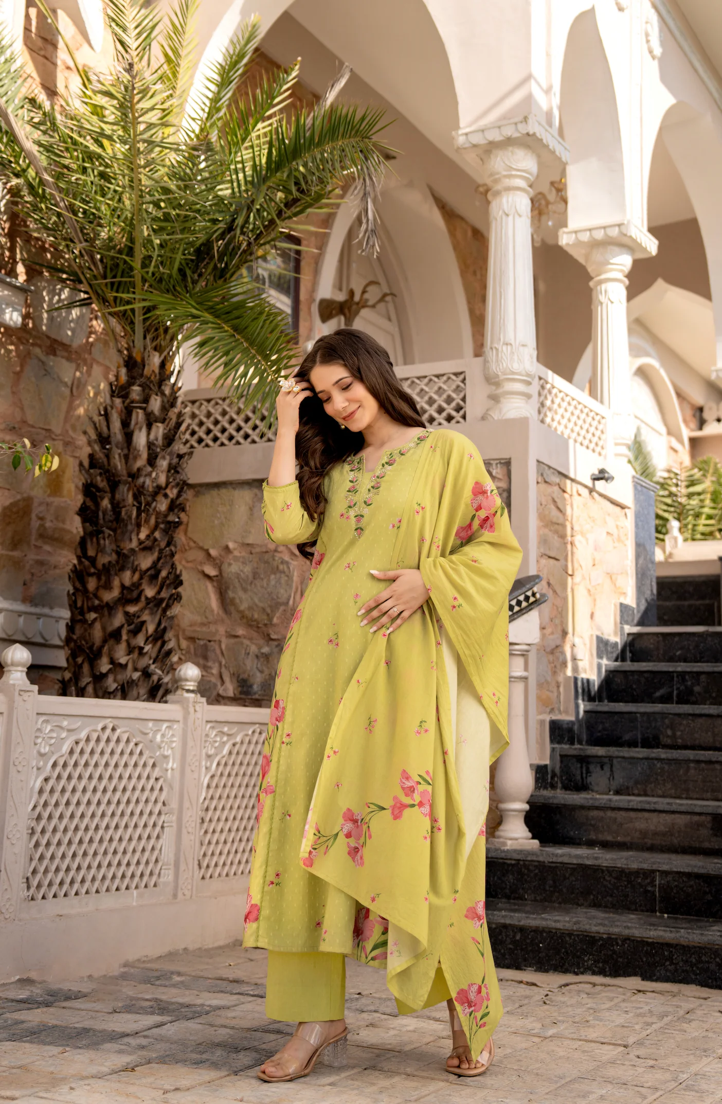 Moss Glow Cotton Suit Set - Image 3