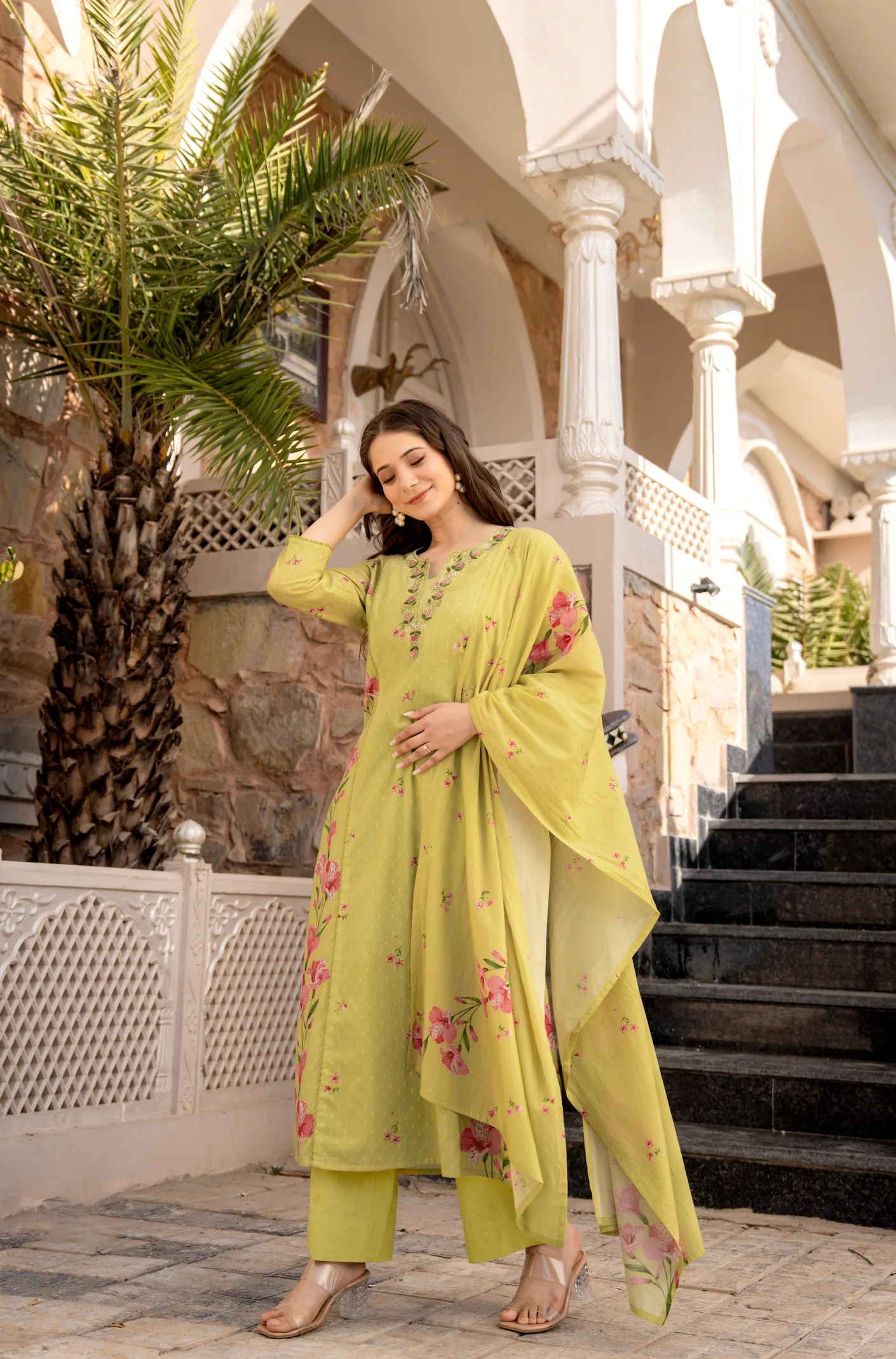 Moss Glow Cotton Suit Set - Image 5
