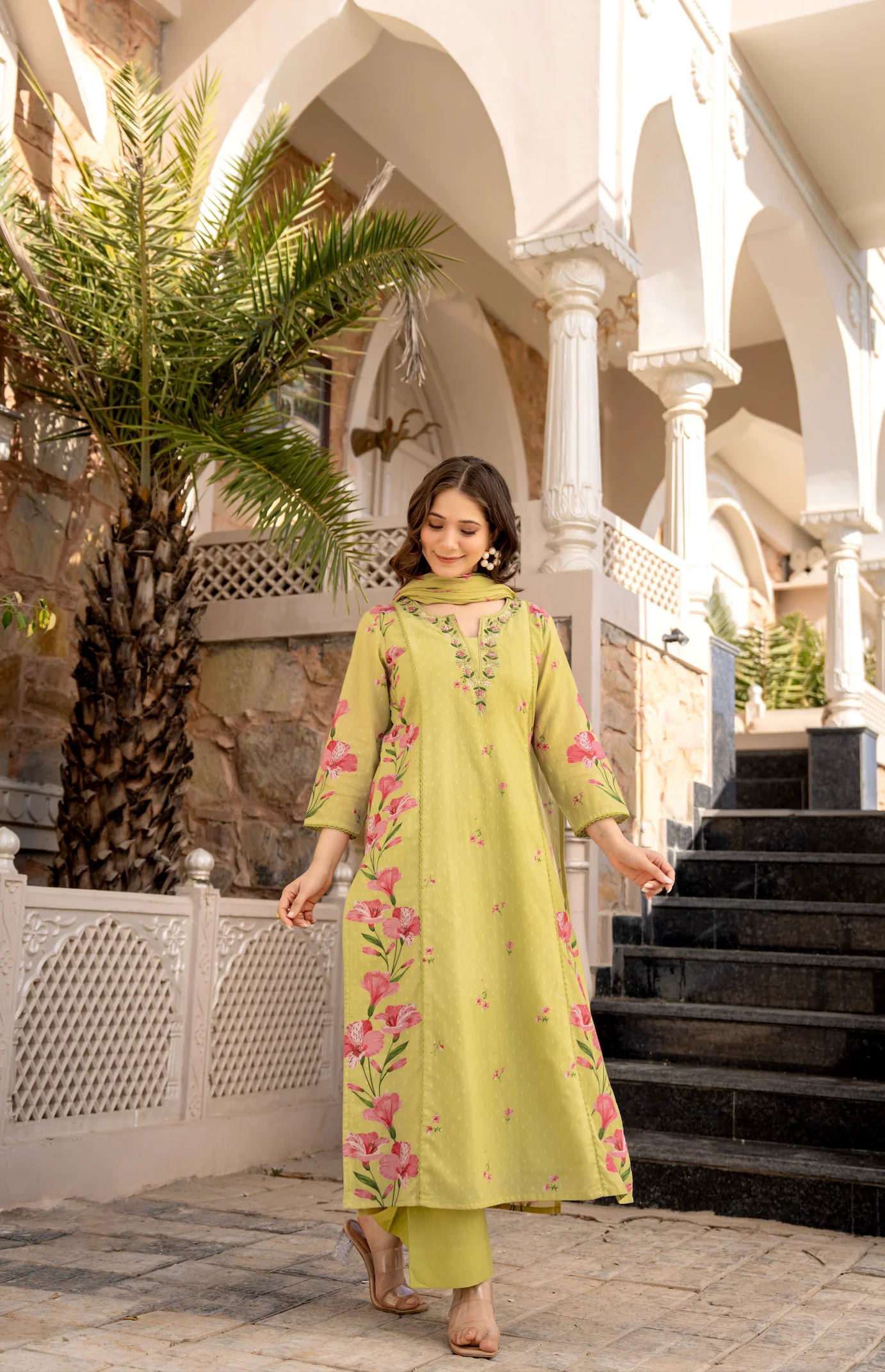 Moss Glow Cotton Suit Set - Image 7