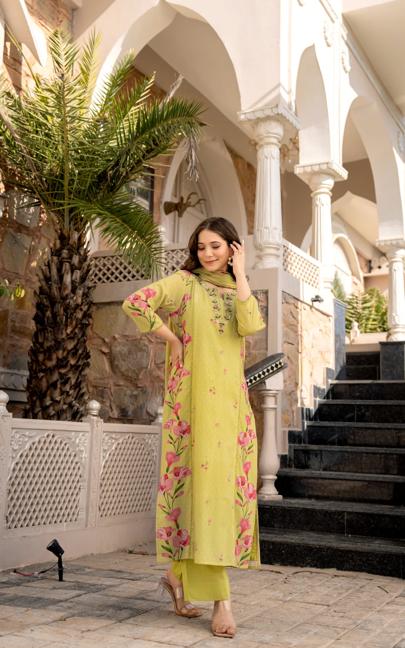 Moss Glow Cotton Suit Set - Image 8