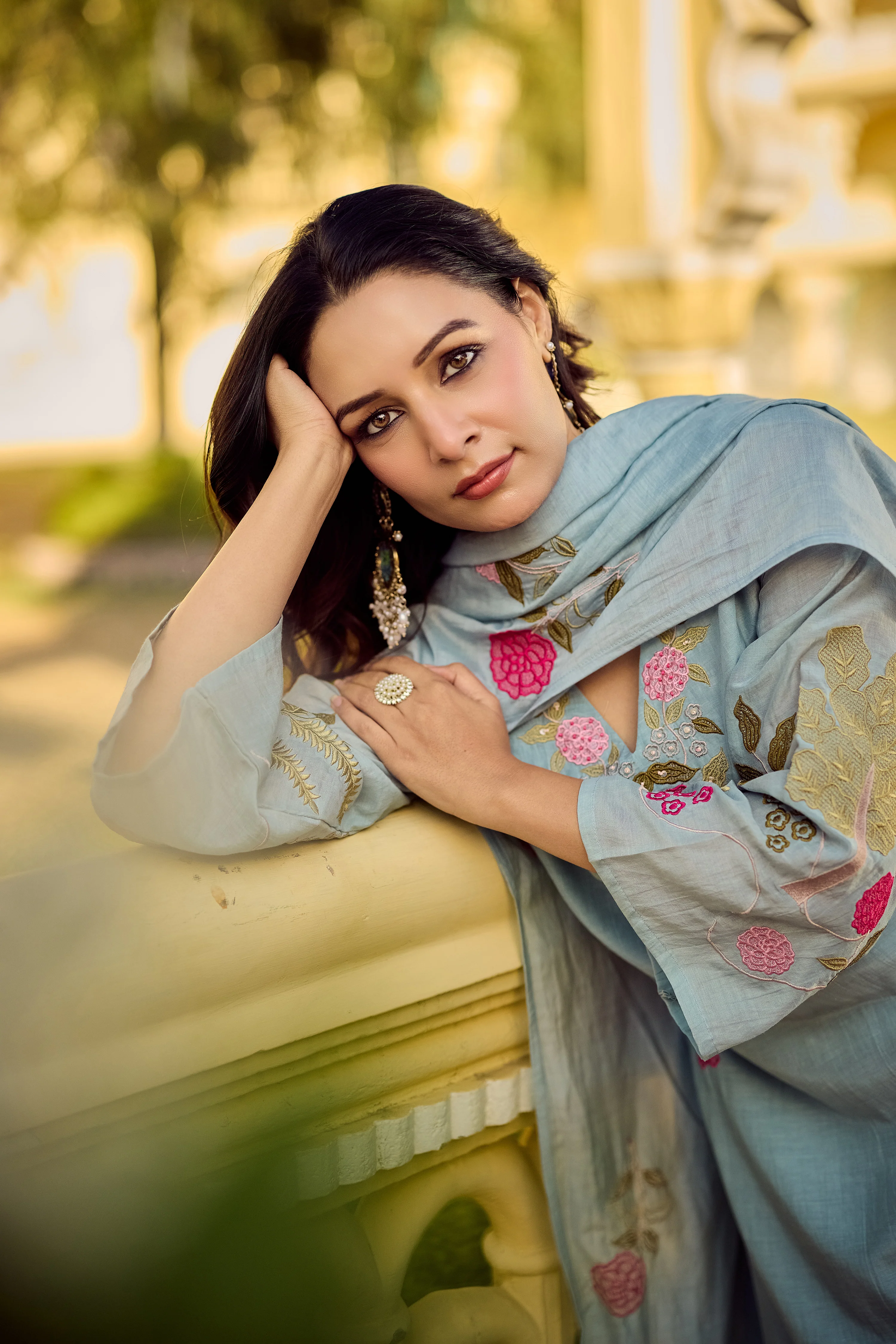 Ocean Mist Chanderi Suit Set - Image 17