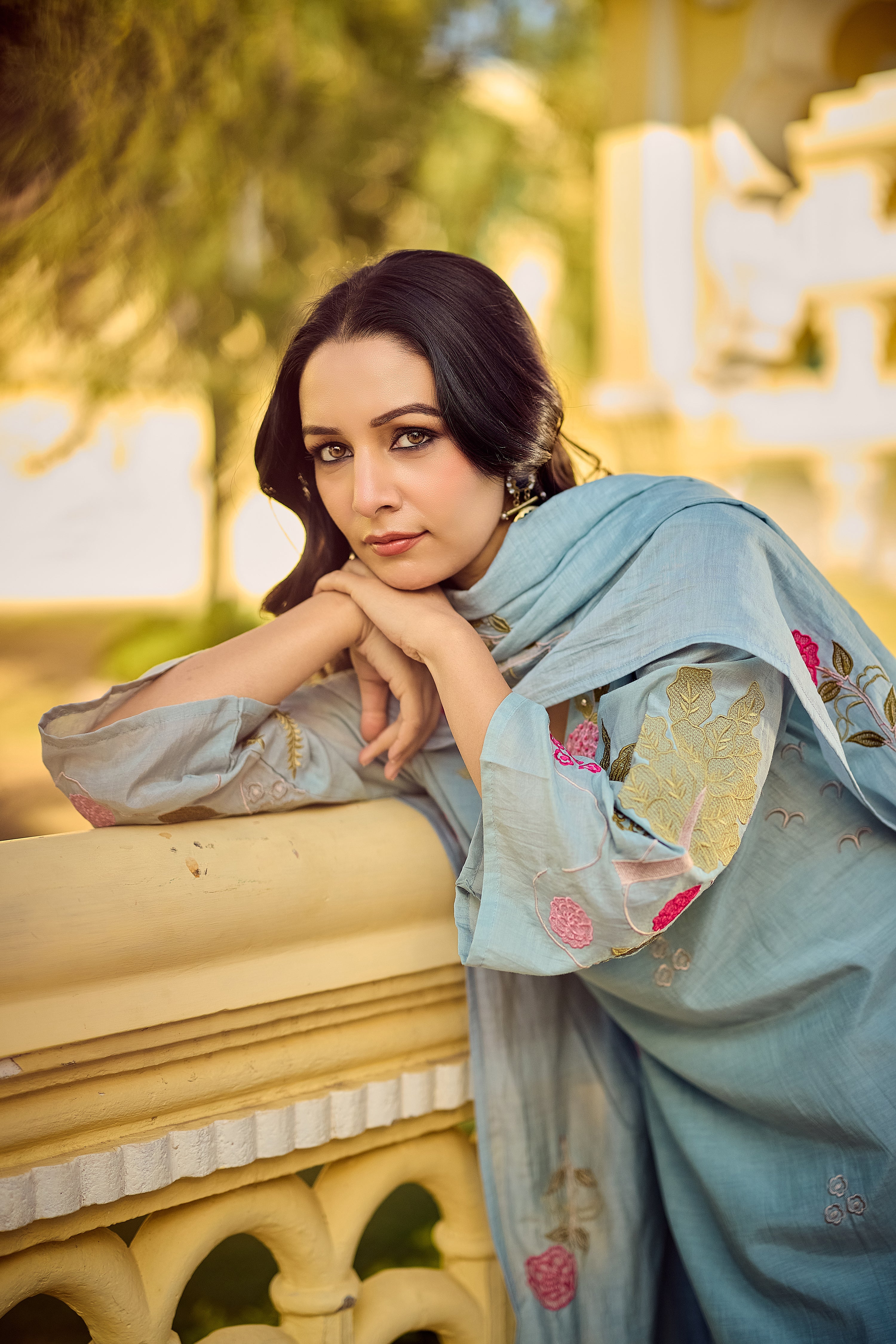 Ocean Mist Chanderi Suit Set - Image 19