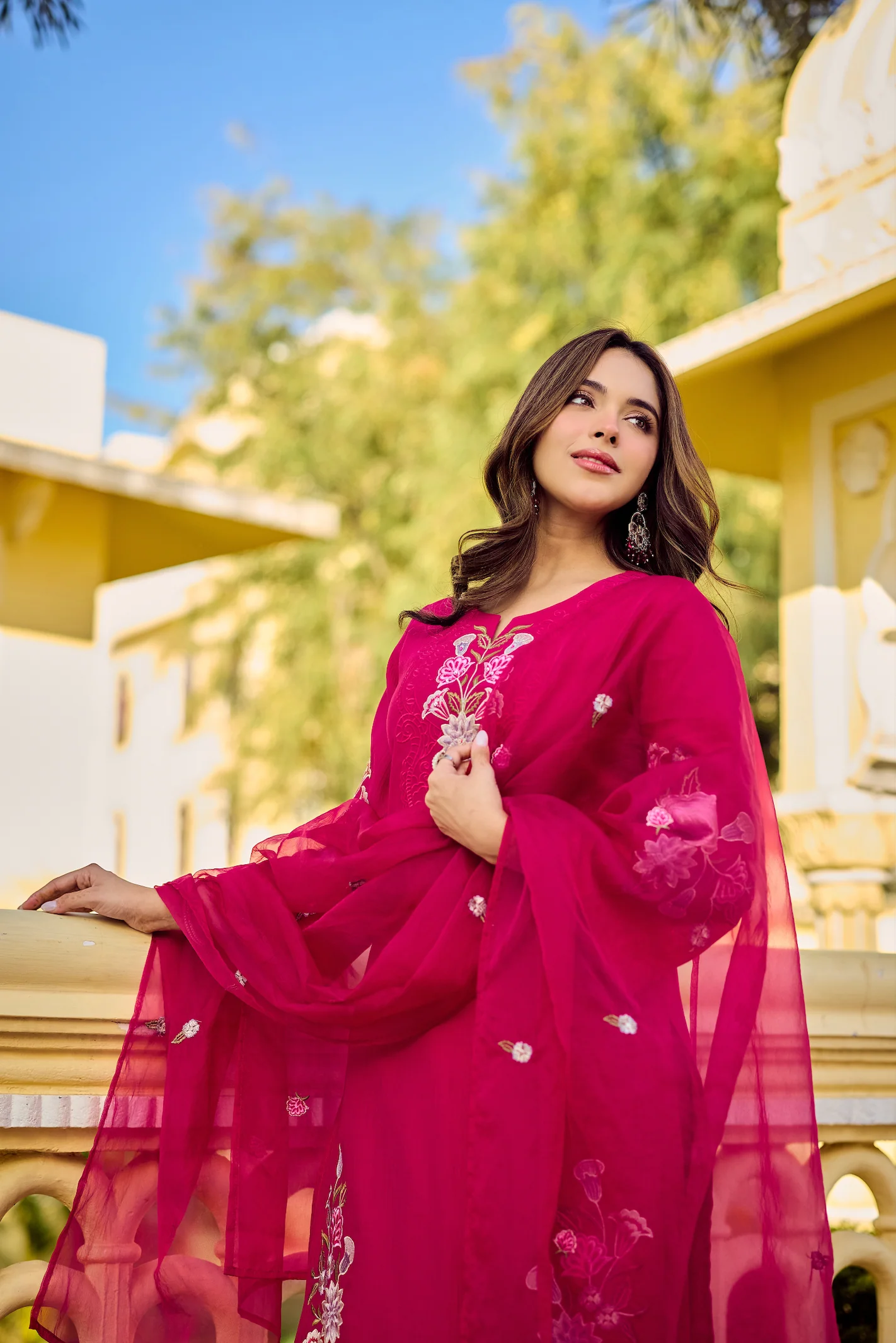 Noor Magenta Embellished Suit Set - Image 16