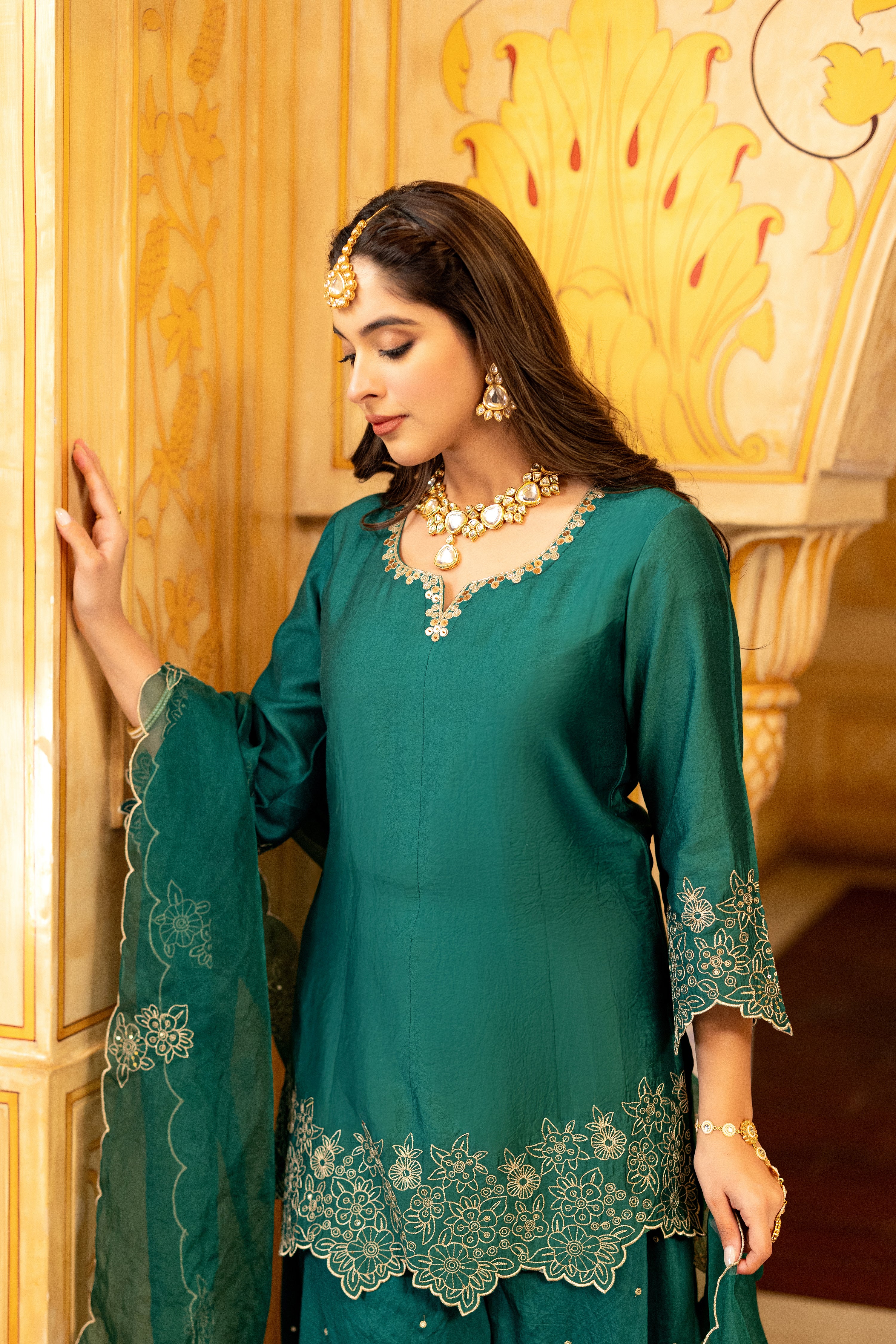 Emerald Satoori Royale Silk Suit Set - Image 11