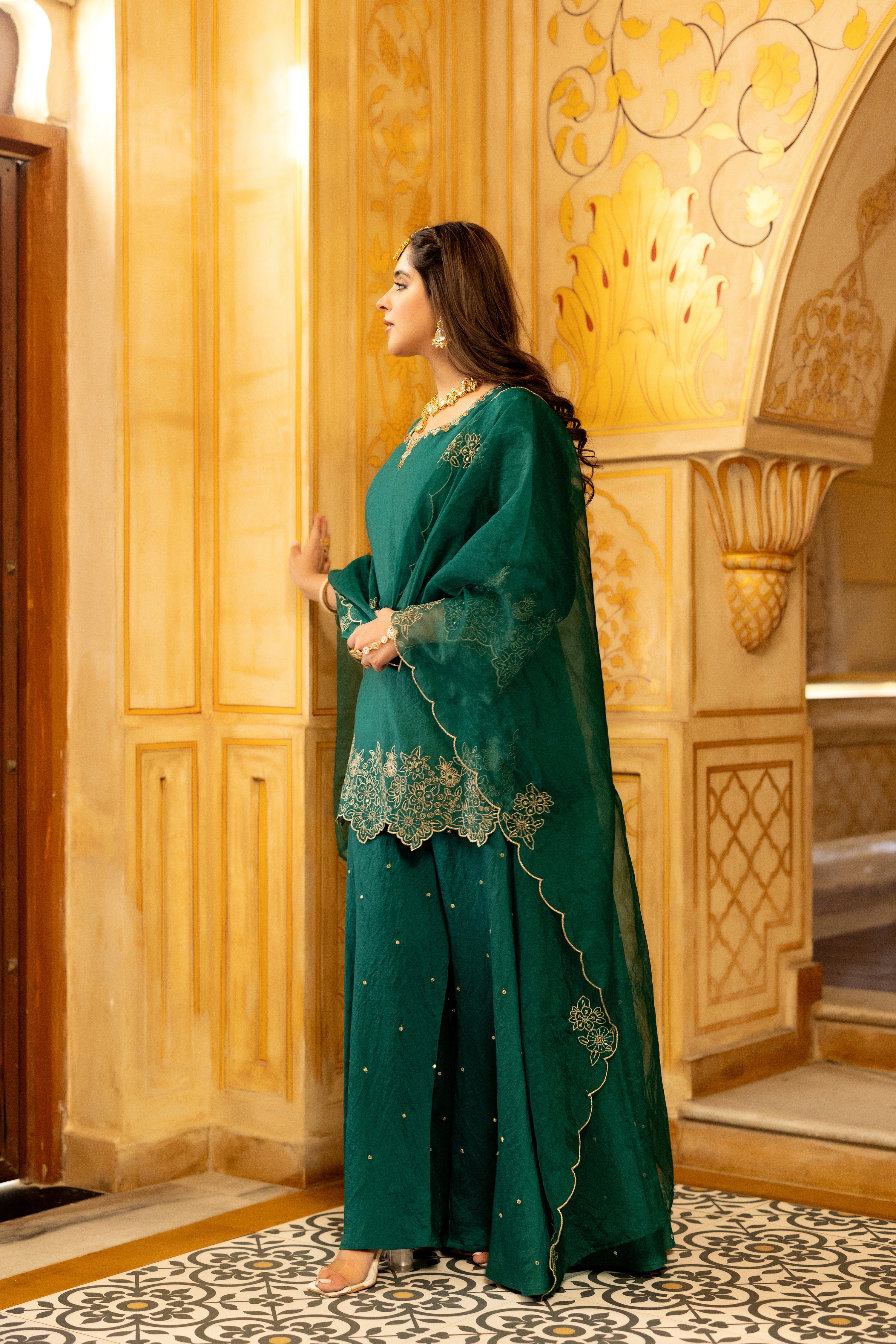Emerald Satoori Royale Silk Suit Set - Image 3
