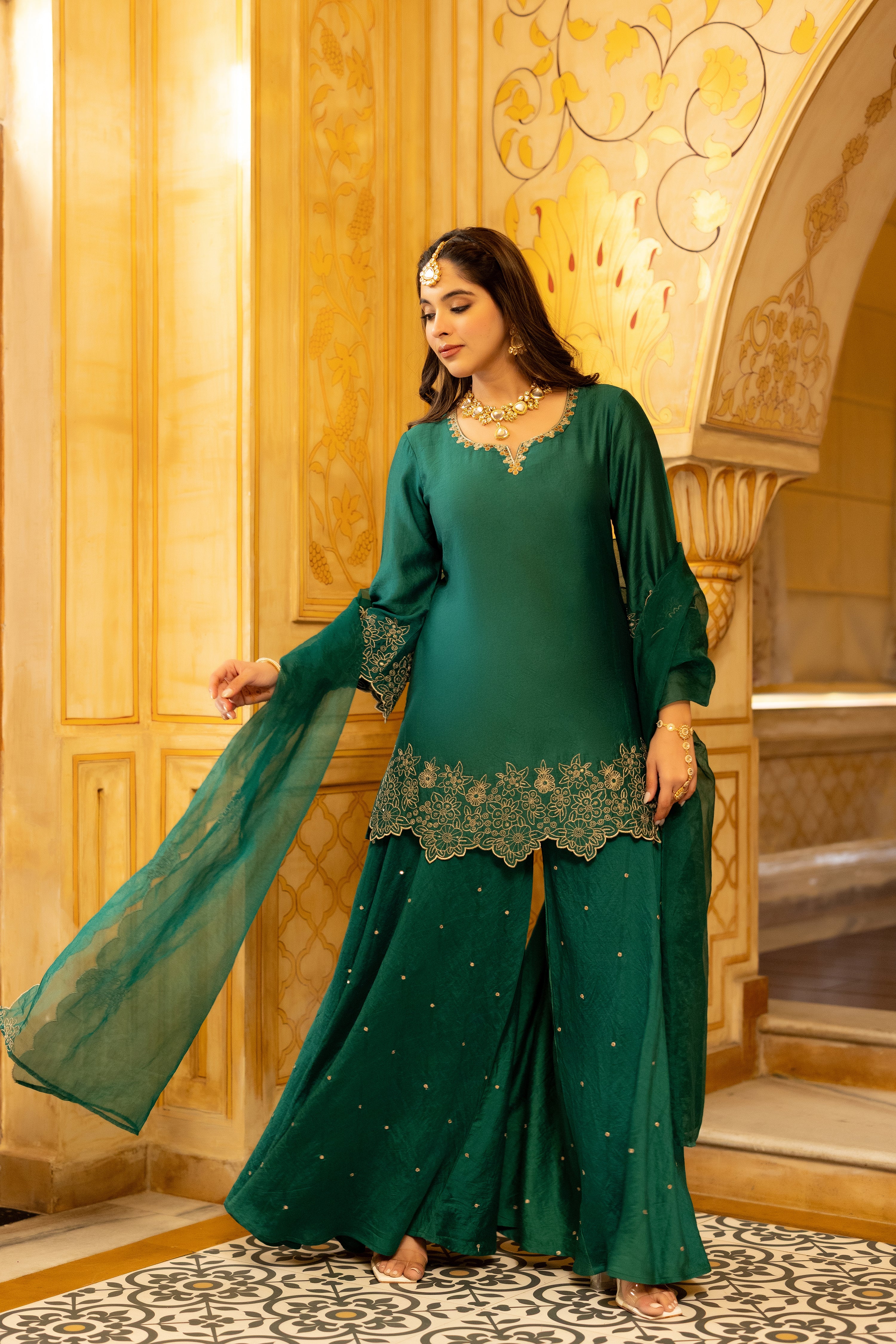 Emerald Satoori Royale Silk Suit Set - Image 6