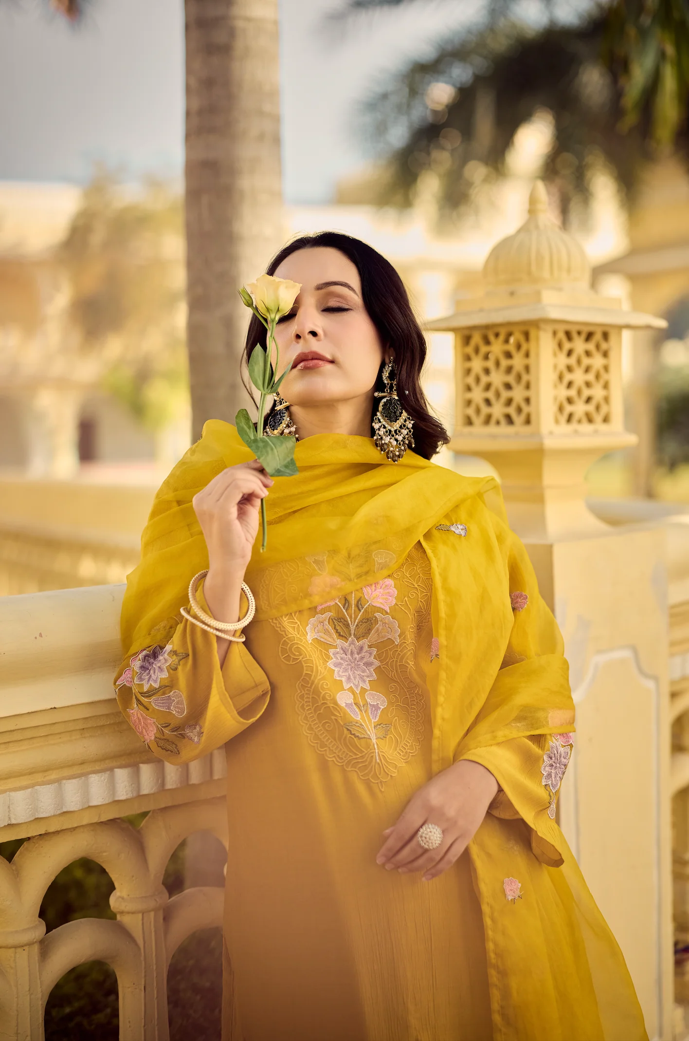 Noor Mustard Embellished Suit Set - Image 5