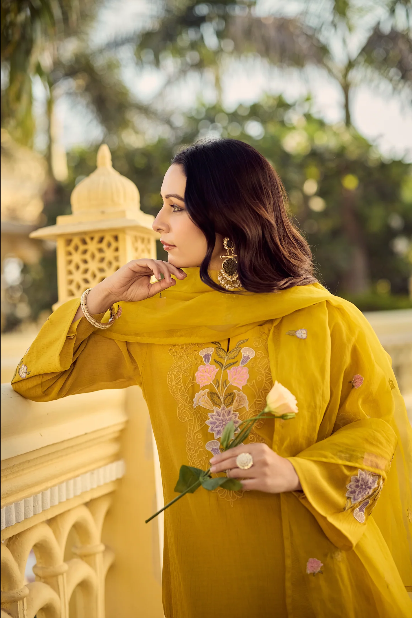 Noor Mustard Embellished Suit Set - Image 6