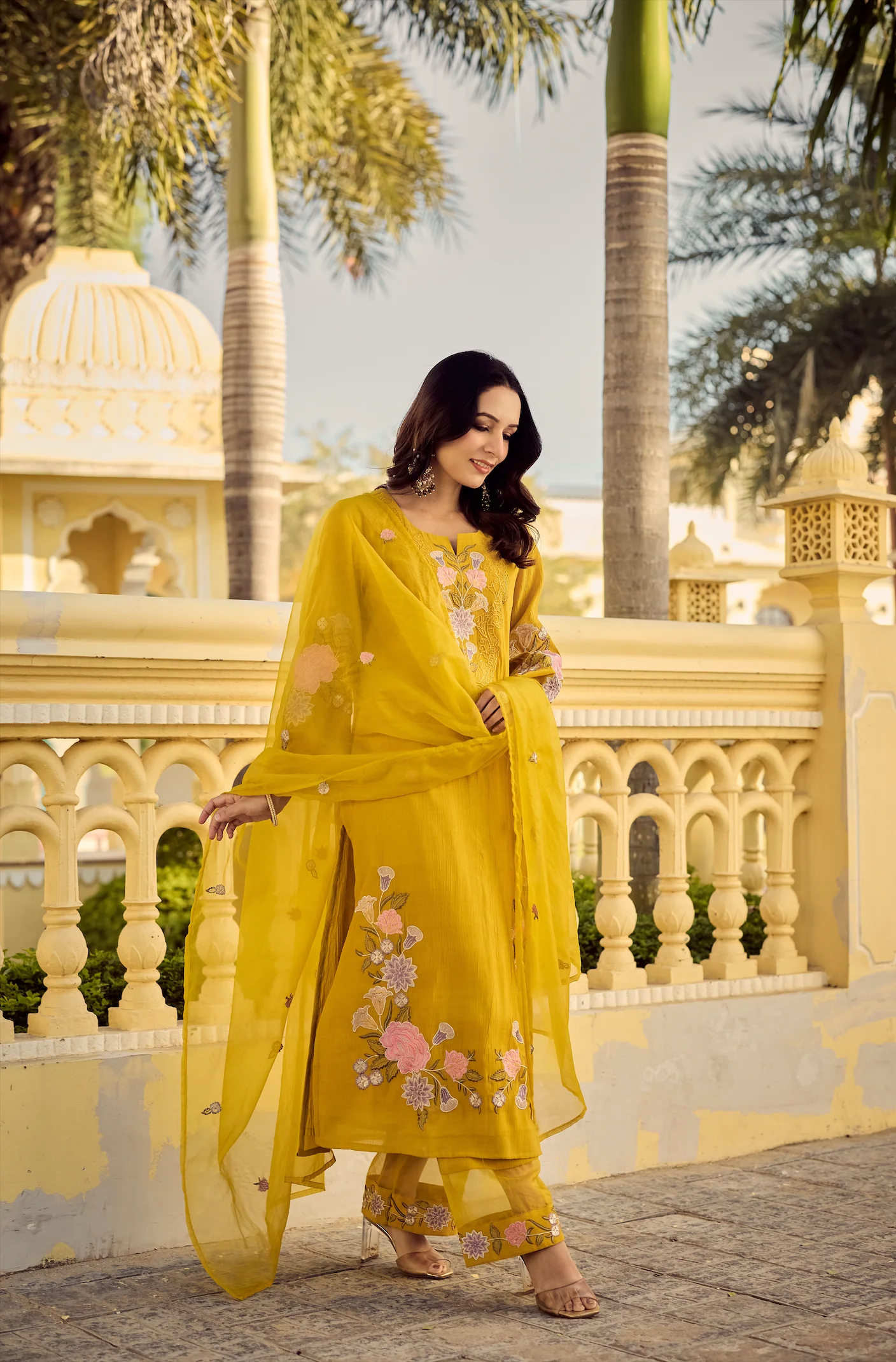 Noor Mustard Embellished Suit Set - Image 7