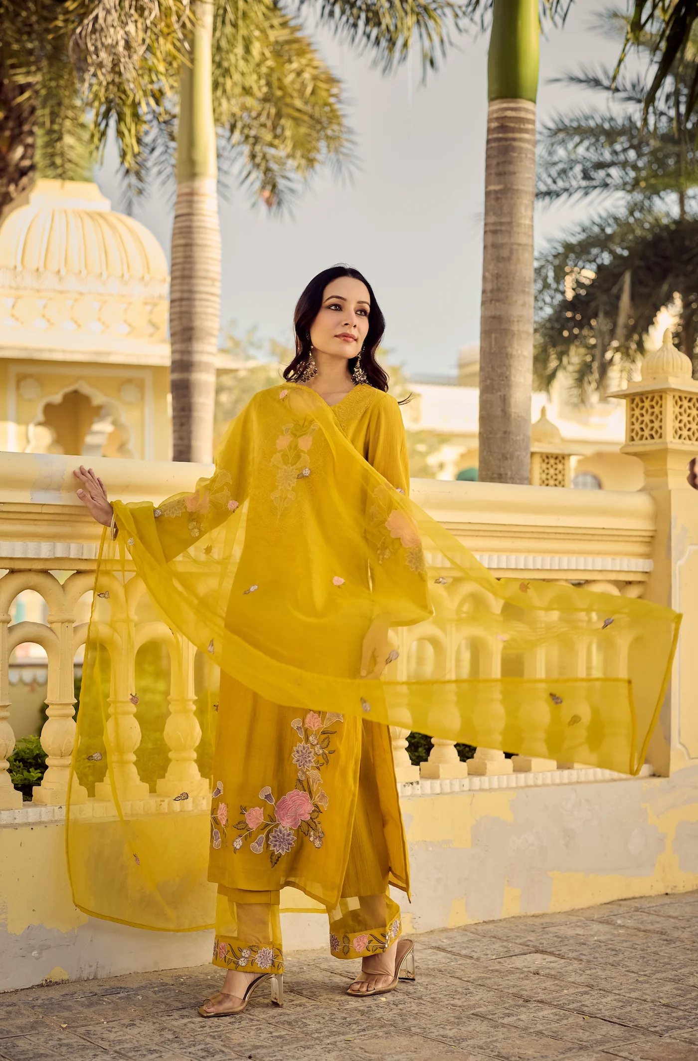 Noor Mustard Embellished Suit Set - Image 8