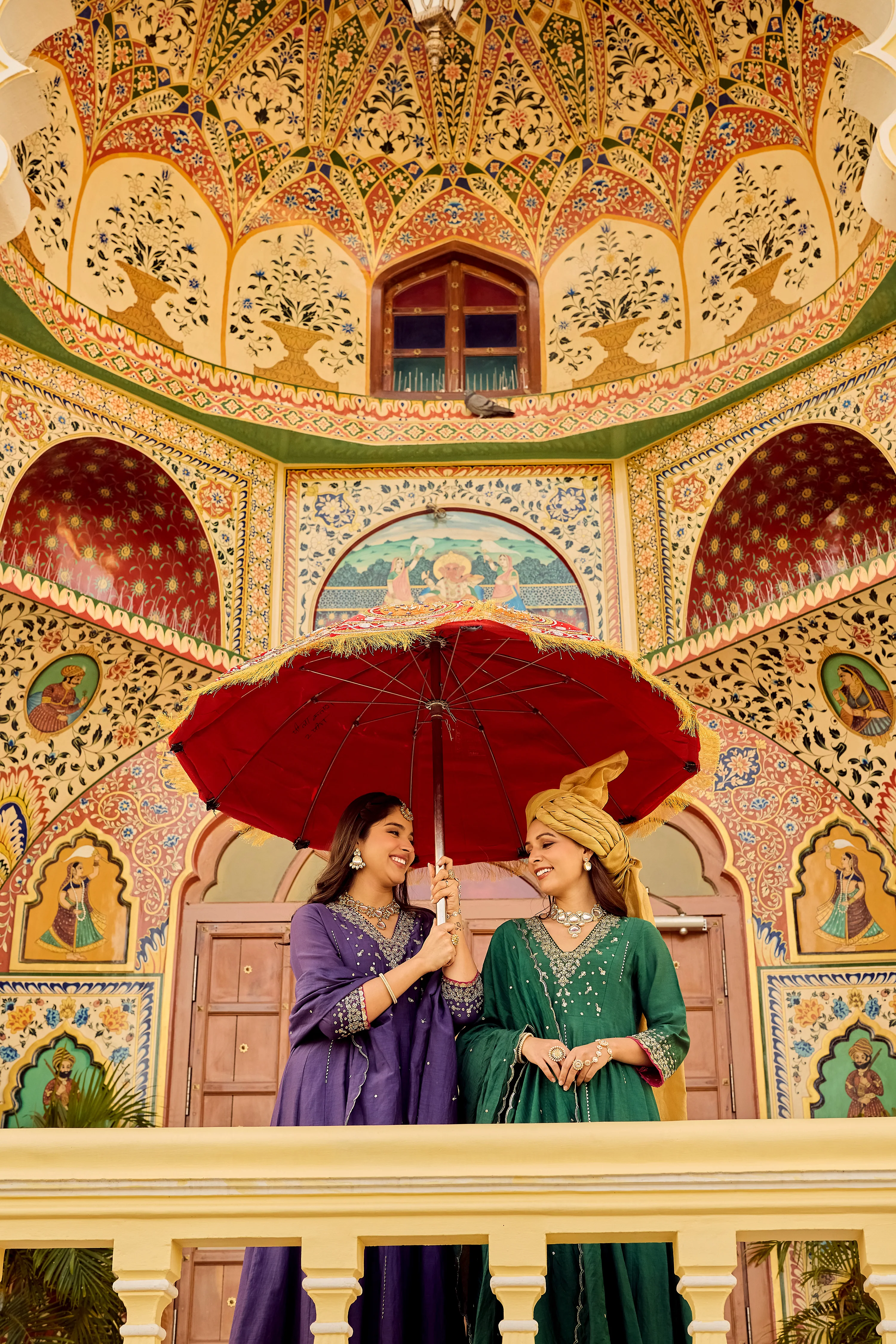 Regal Berry Mul Chanderi Suit Set - Image 18