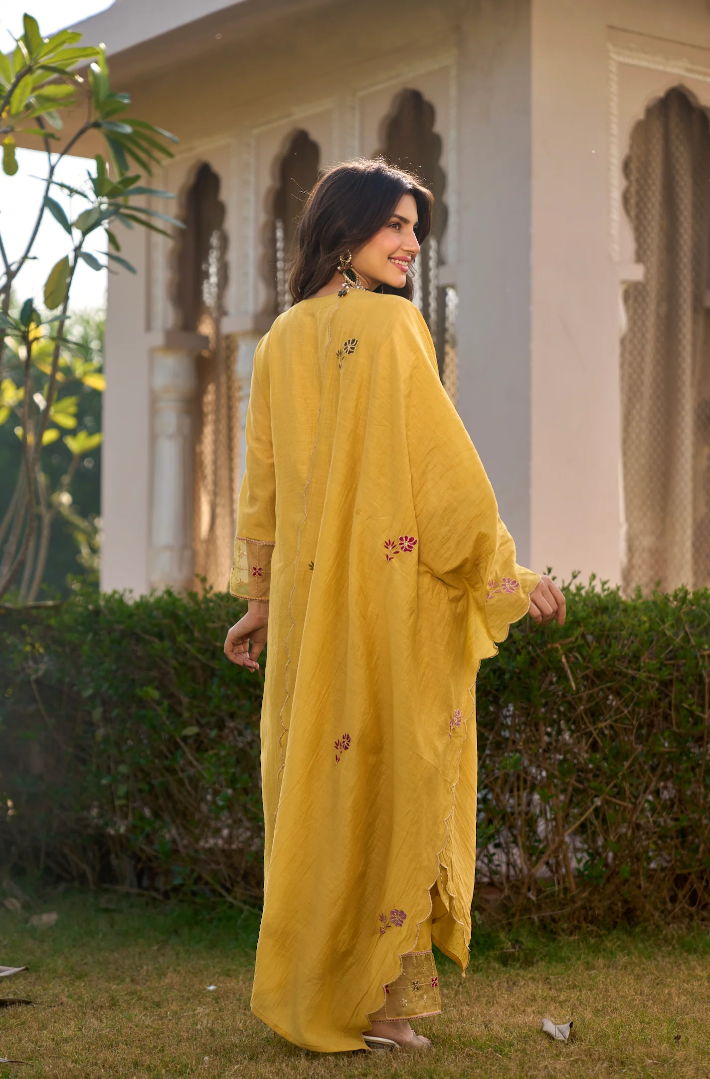 Mustard Noor Chanderi Suit Set - Image 8