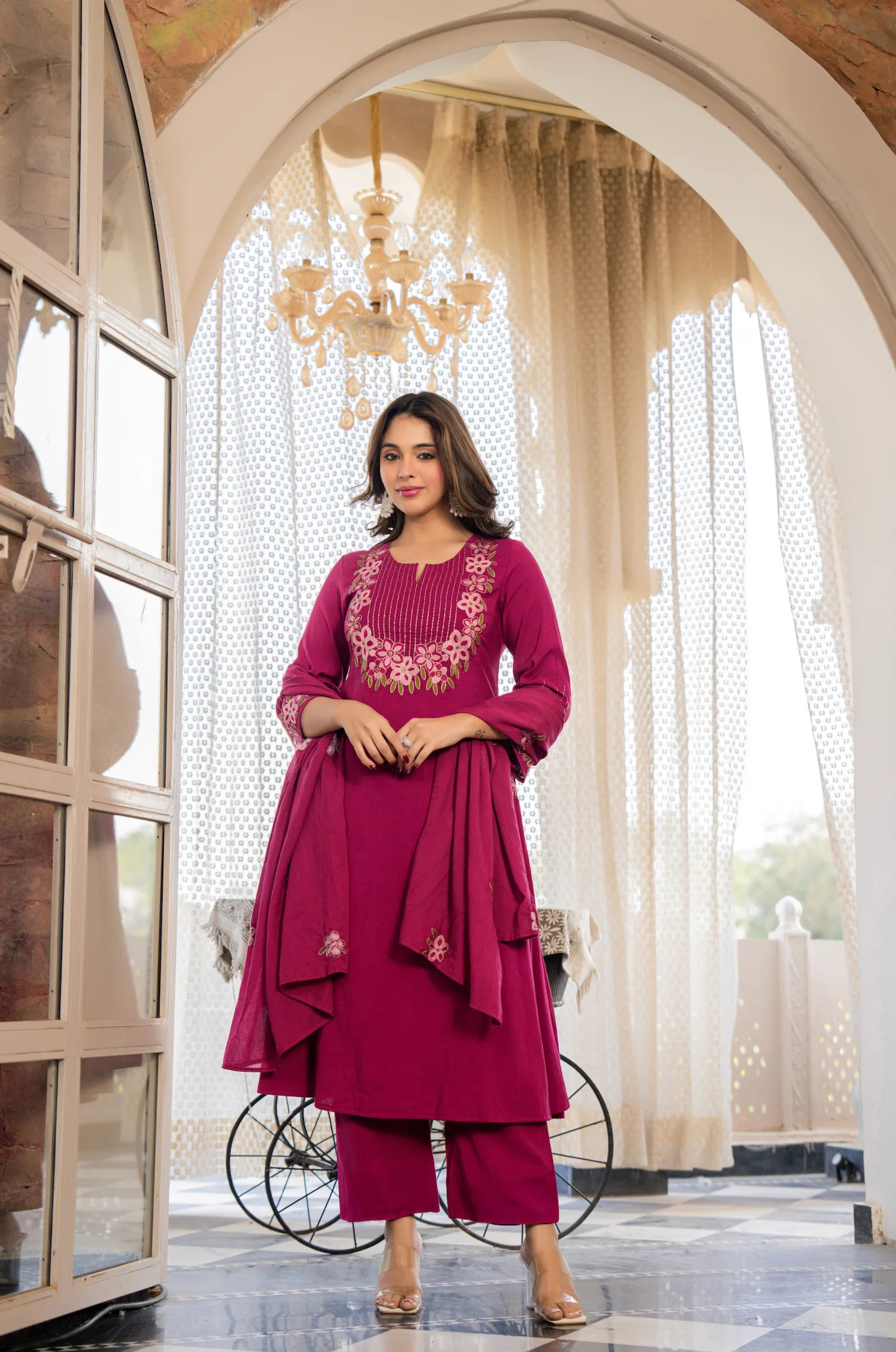 Berry Bloom A-line Suit Set - Image 2