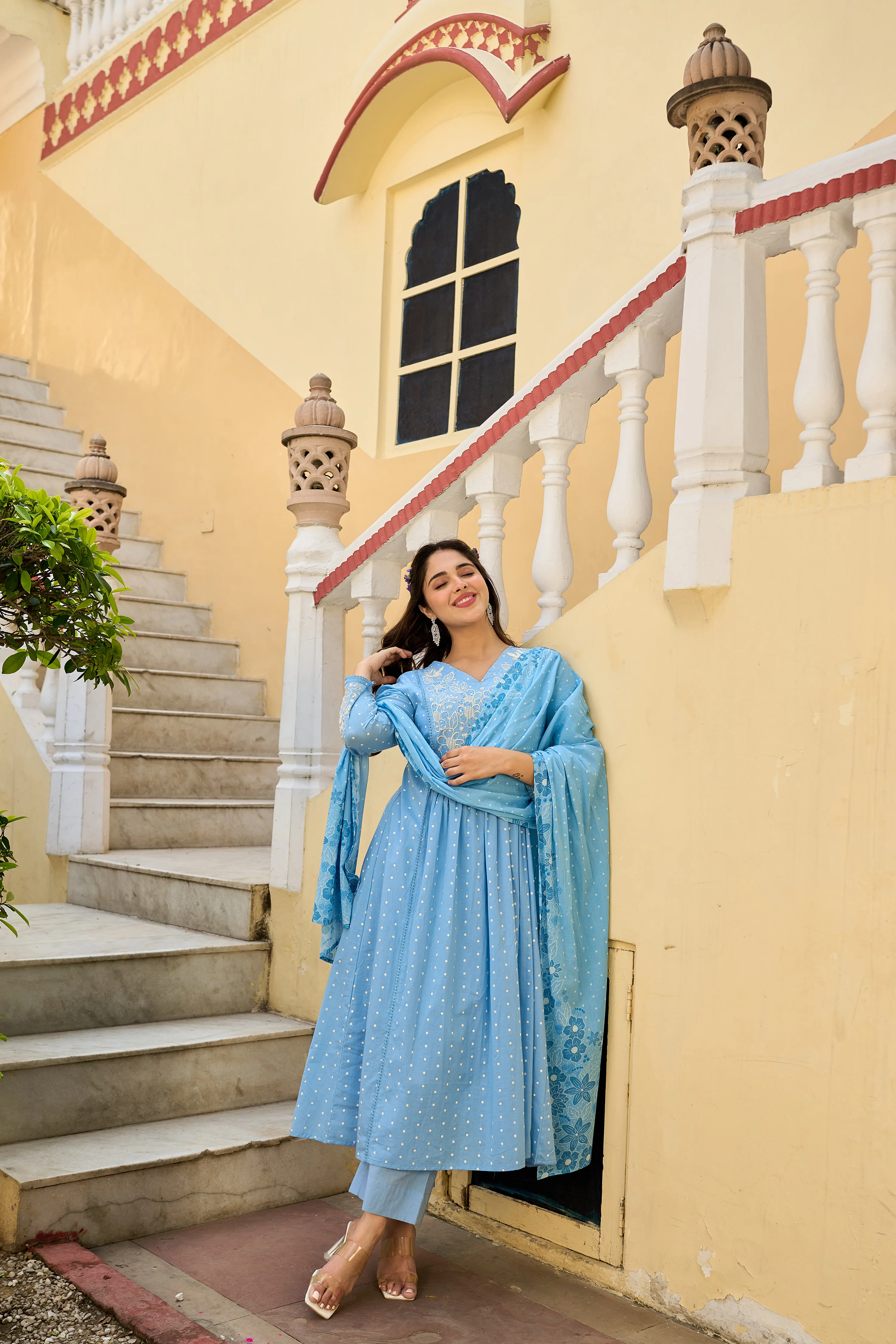 Pastel Sky Mul Cotton Suit Set - Image 10