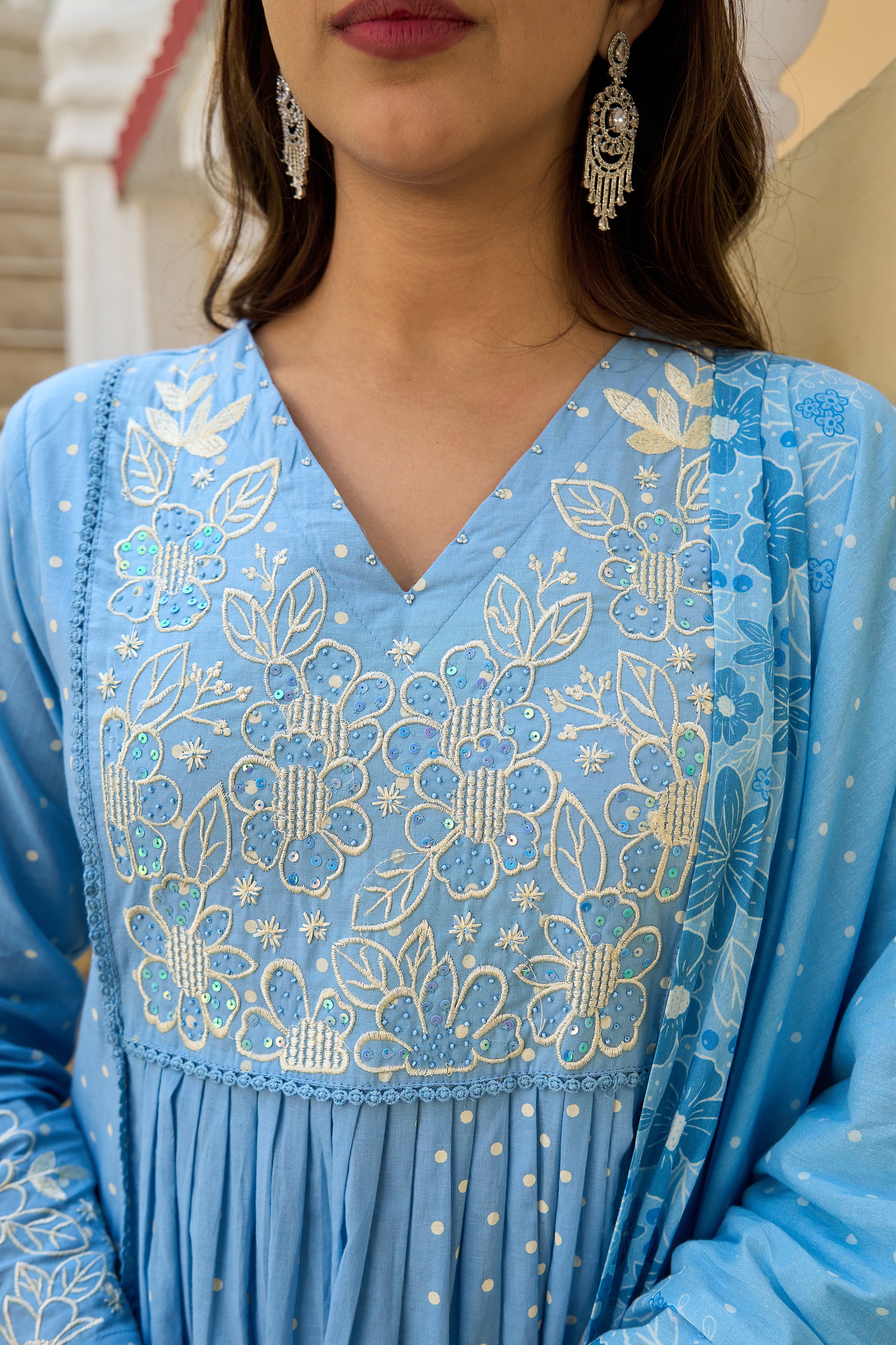 Pastel Sky Mul Cotton Suit Set - Image 12