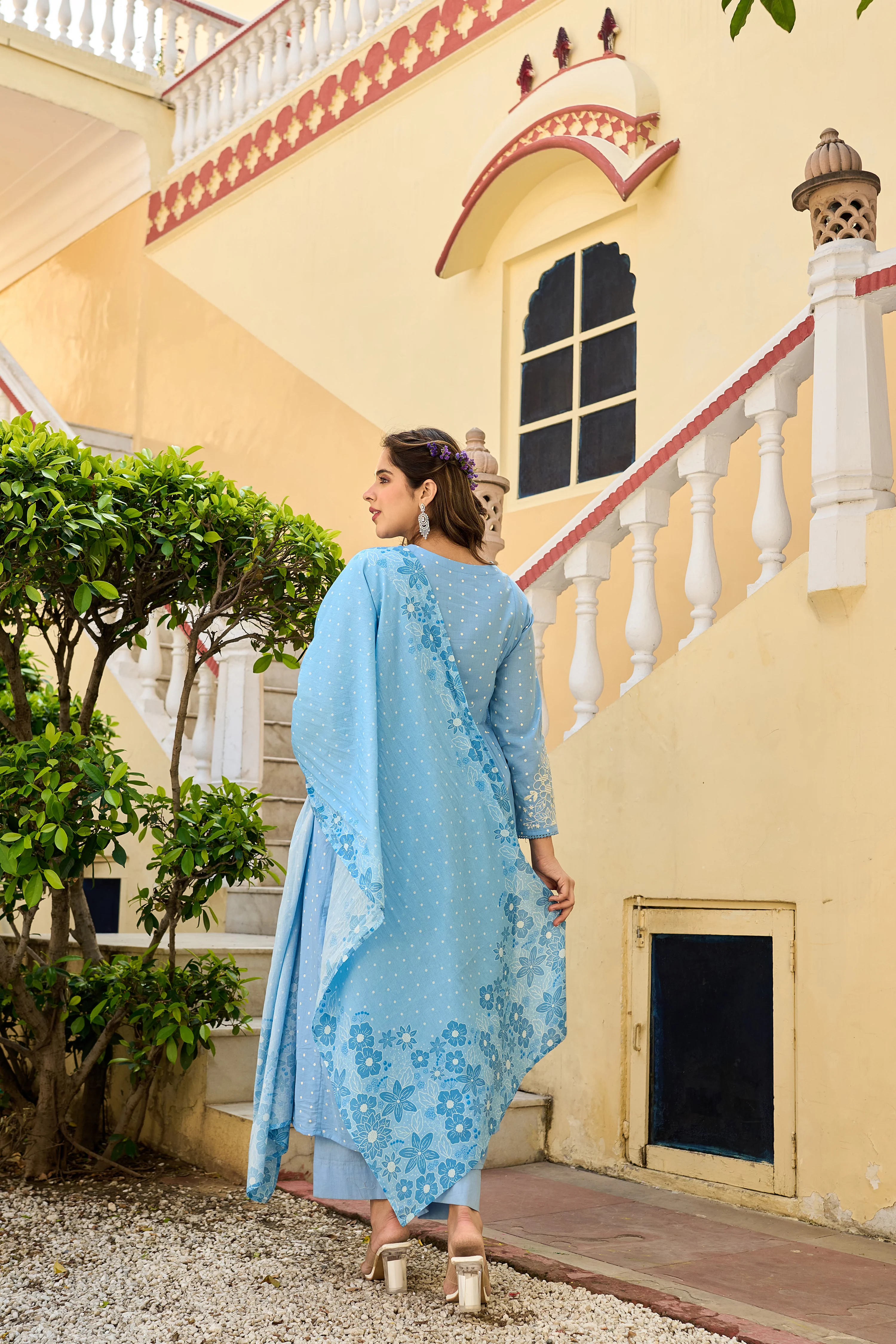 Pastel Sky Mul Cotton Suit Set - Image 14