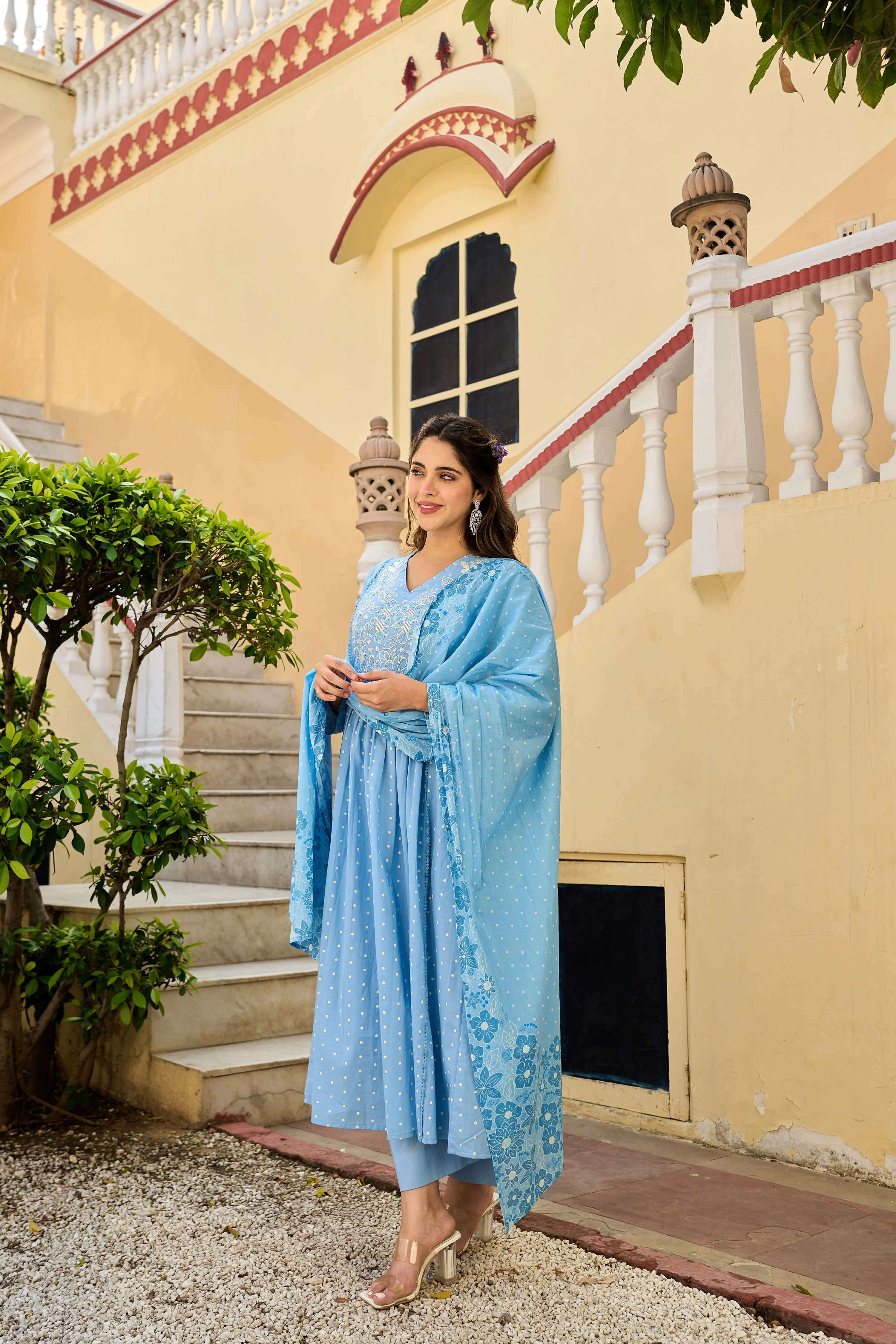 Pastel Sky Mul Cotton Suit Set - Image 5